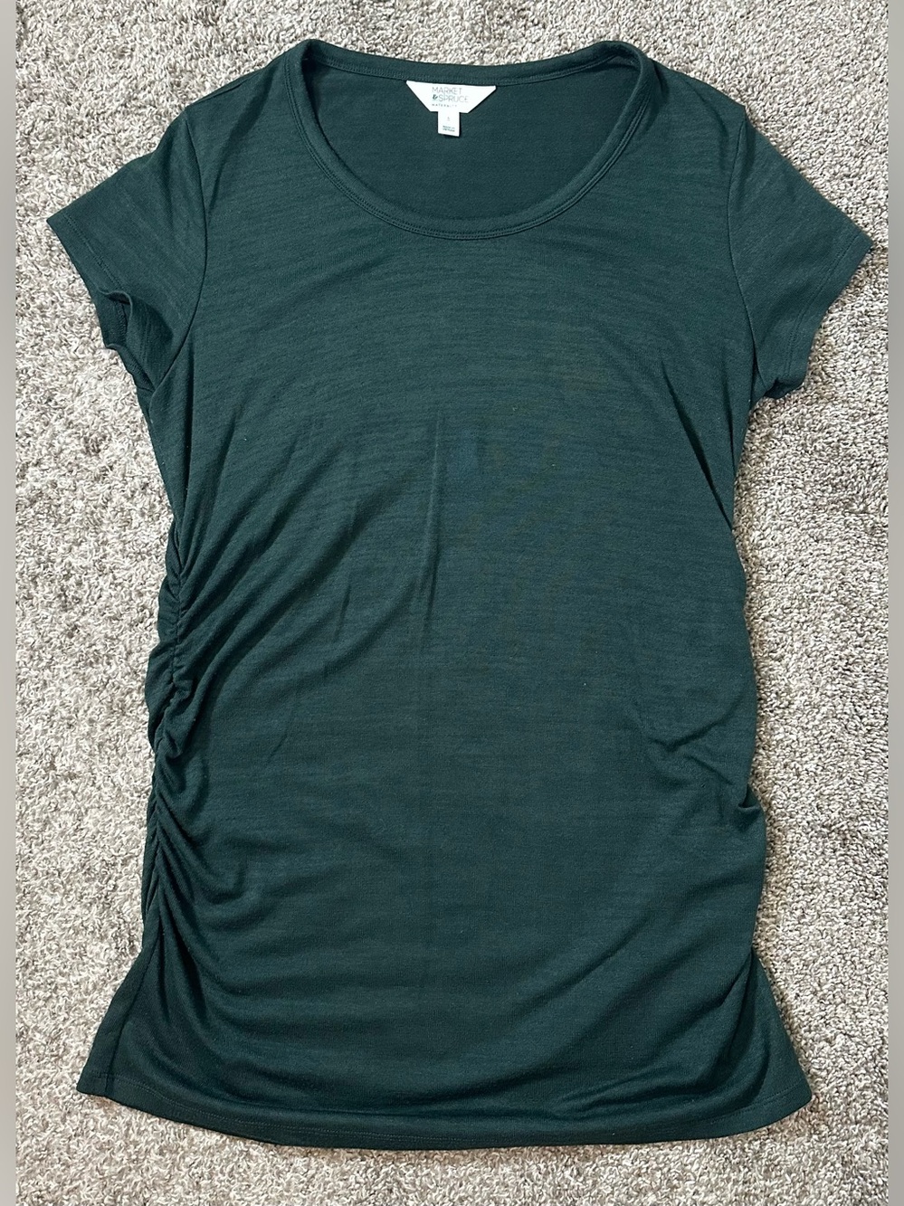 Market & Spruce Dark Green Maternity Top Size Large
